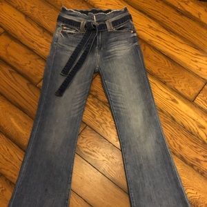 LIKE NEW 7FAM Tailorless Dojo Paperbag Jean Sz 28